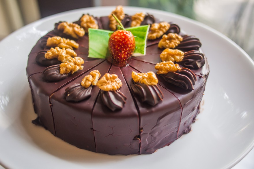 Lactose-free, Dark, Spongy and Soft chocolate walnut cake recipe!