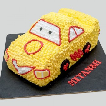 Yellow Car Shape Cake