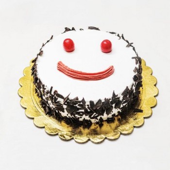 Smiley Eggless Blackforest Sugarfree Cake