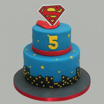 2 Tier Superman Cake