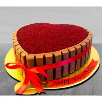Heart Shaped Kitkat Cake