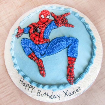 Spiderman Design Cream Cake