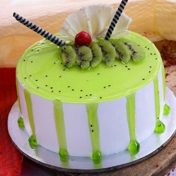 Eggless Kiwi Punch Cake