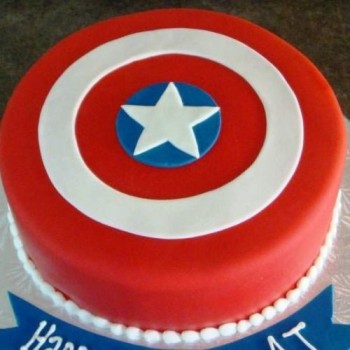 Captain America Logo Cake