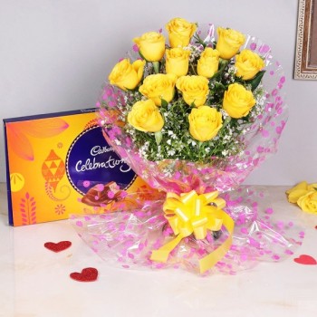 Yellow Roses and Cadbury
