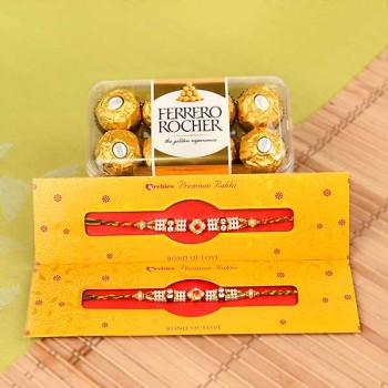 2 Rakhi and 16 Pcs Ferrero