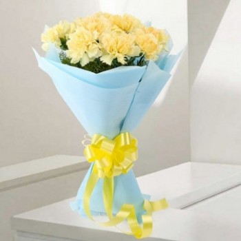 10 Yellow Carnations