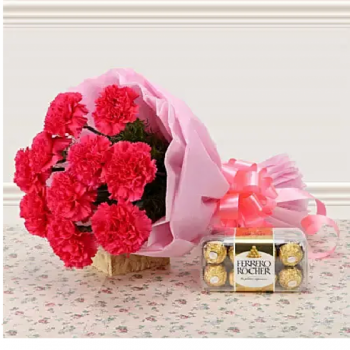 Pink Carnations n Ferrero Rocher