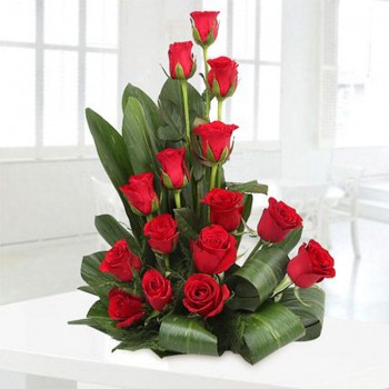 Red Roses Basket Arrangement