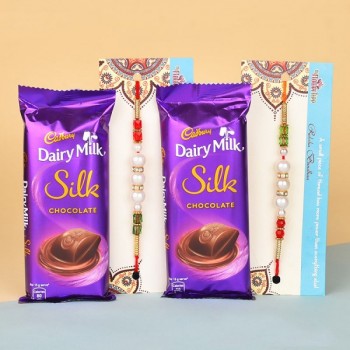 2 Rakhi with Silk Chocolates