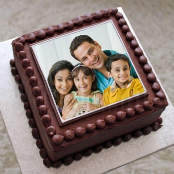 Square Chocolate Photo Cake