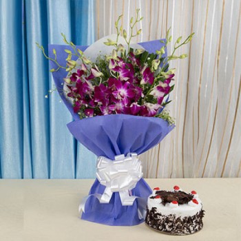 6 Orchids n Black Forest Cake