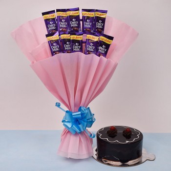 Dairy Milk Bouquet n Cake