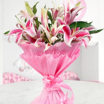 Pink Oriental Lilies