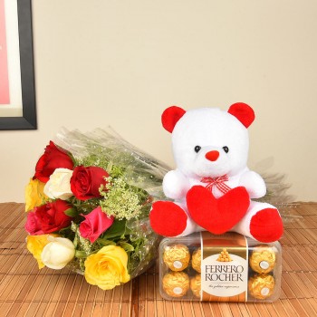Roses with Teddy n Ferrero