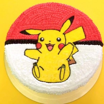 Eggless Pikachu Pokemon Cake
