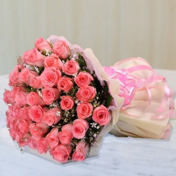 50 Pink Roses Bouquet