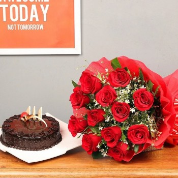 Red Roses and Truffle Cake