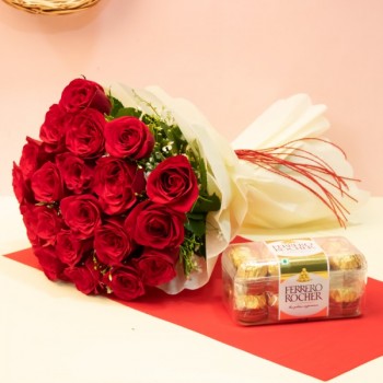 20 Red Roses and Ferrero